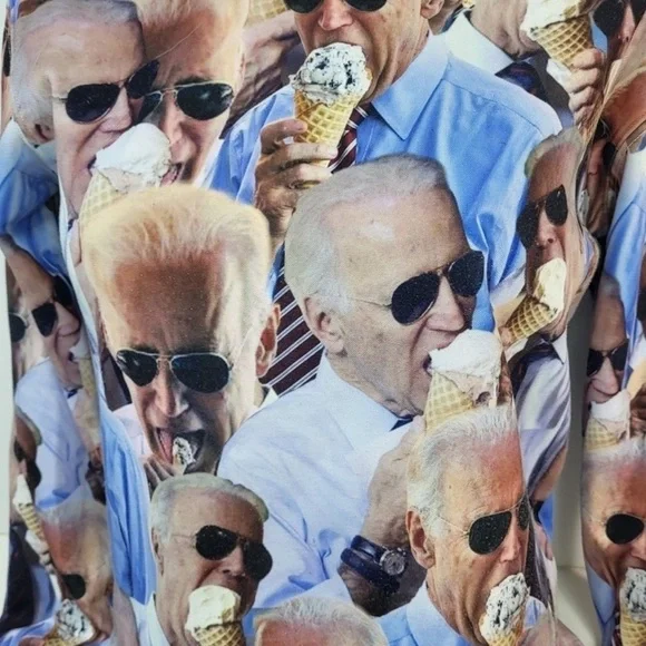 Joe Biden Eating Ice Cream Long Sleeve Crew Neck Sweater - Size XS - Picture 3 of 5